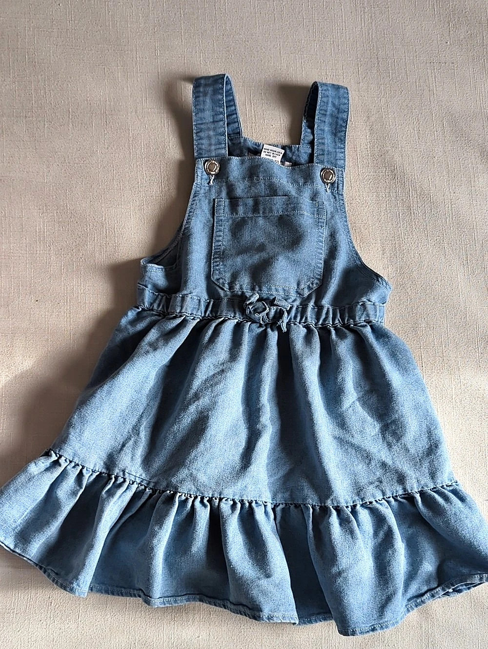 Emma & Elsa Girls Denim Jumper Dress Size 6 Like New